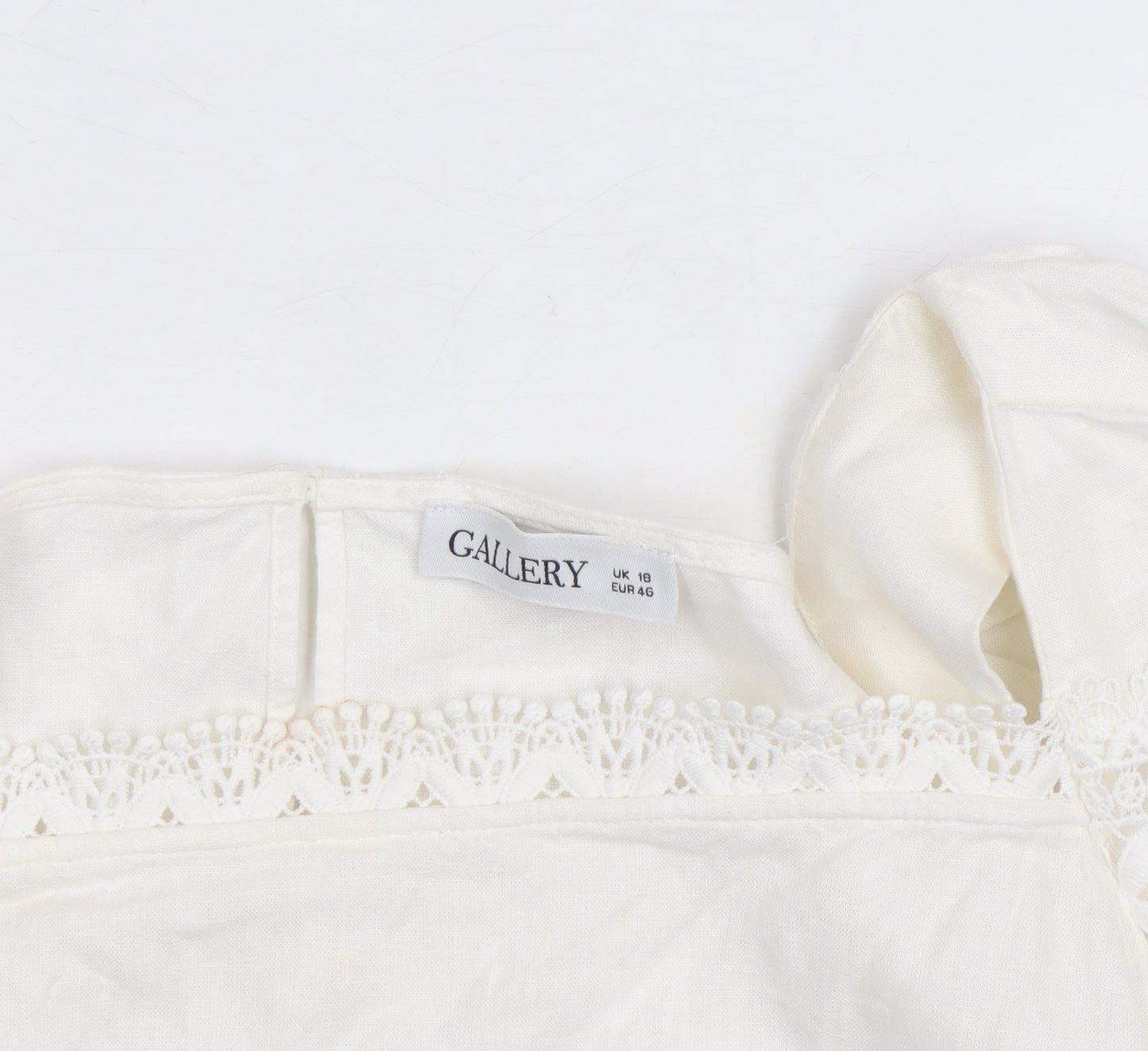 Gallery Women Ivory Lace Tunic Blouse Size 18 Long Sleeve