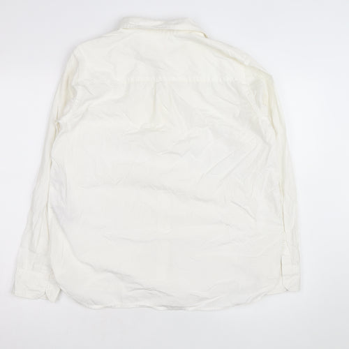 Levi's Unisex White Cotton Boyfriend Fit Long Sleeve Shirt M