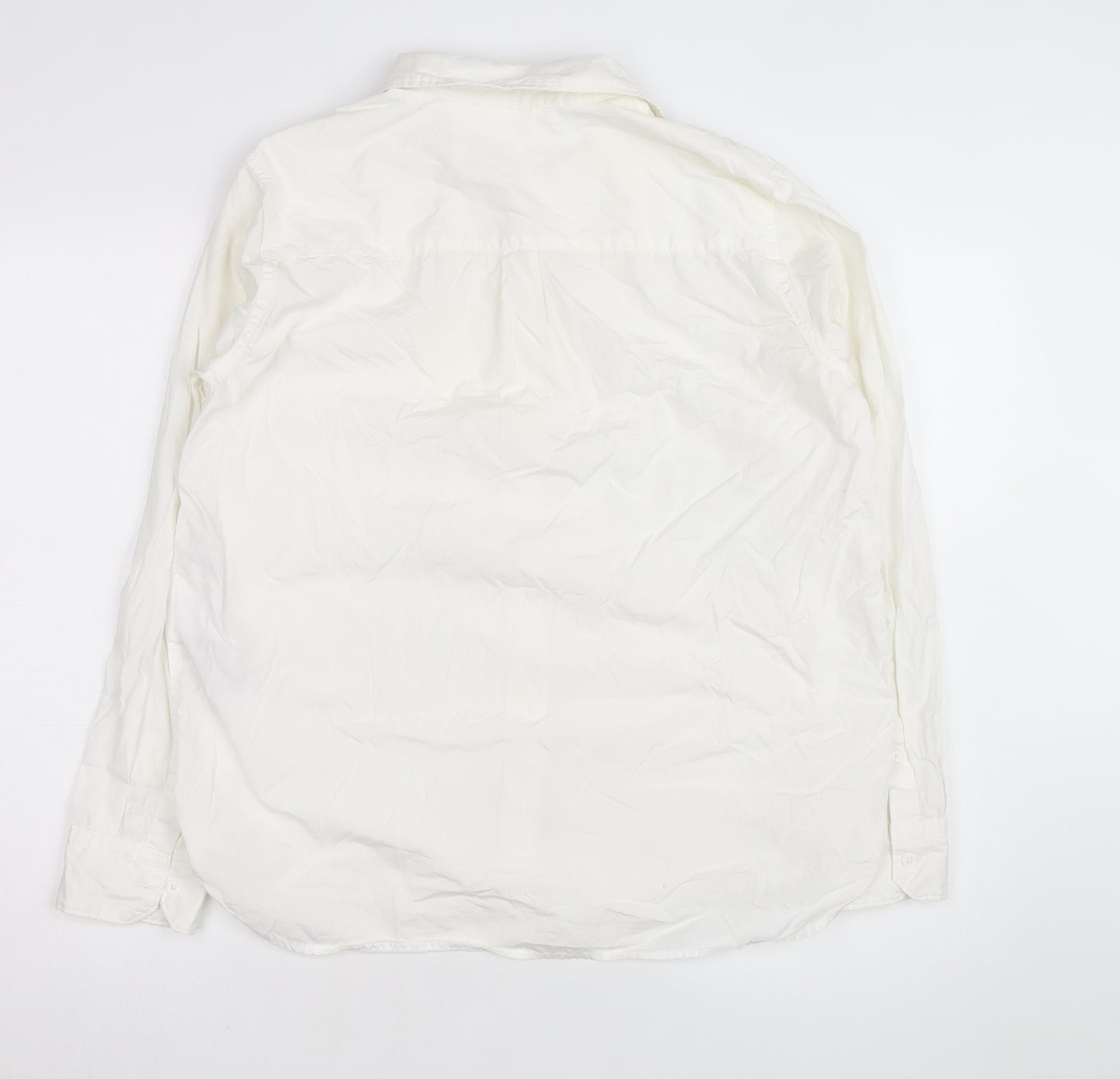 Levi's Unisex White Cotton Boyfriend Fit Long Sleeve Shirt M