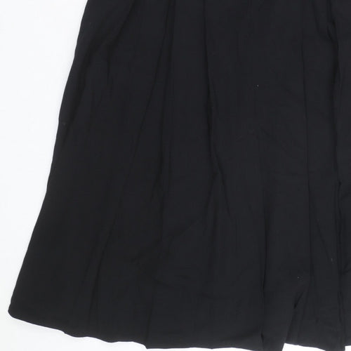 Max Pierre Women's Black Pleated Midi Belted Skirt UK 10