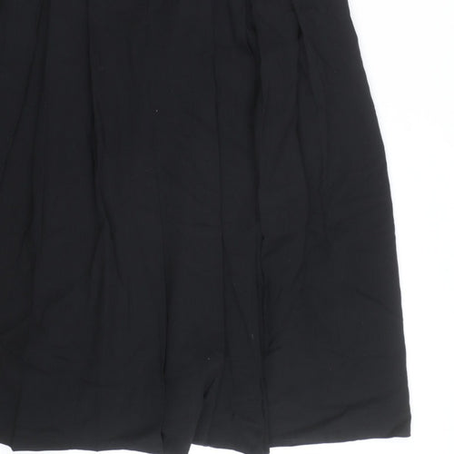 Max Pierre Women's Black Pleated Midi Belted Skirt UK 10