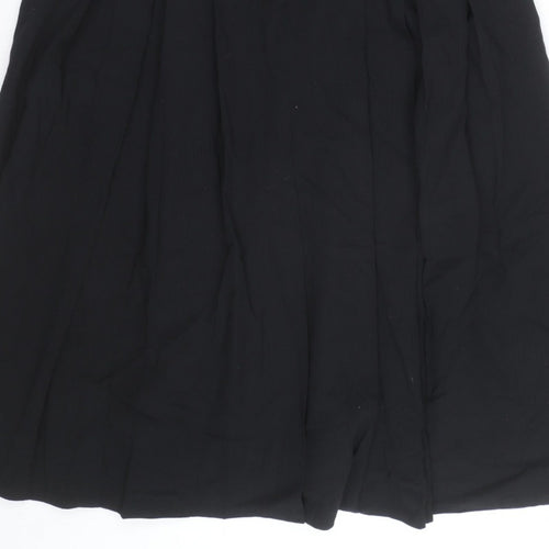 Max Pierre Women's Black Pleated Midi Belted Skirt UK 10