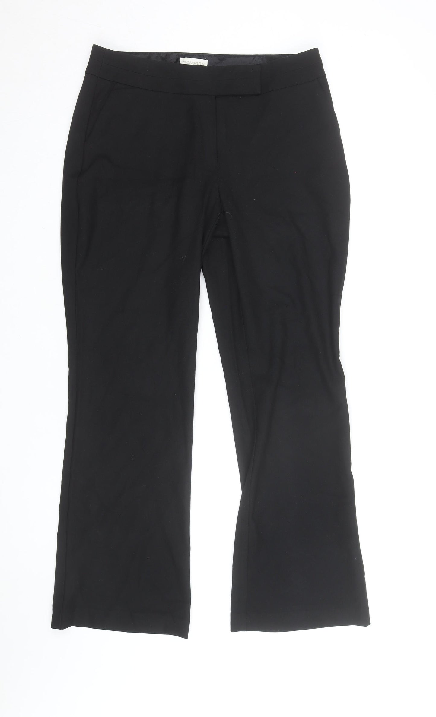Monsoon Women Black Size 12 Short Straight Dress Pants