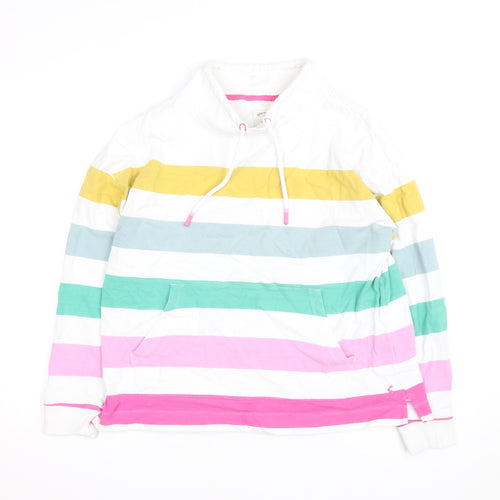 Joules Women’s Multicoloured Striped Long Sleeve Cotton Tunic Top UK 14