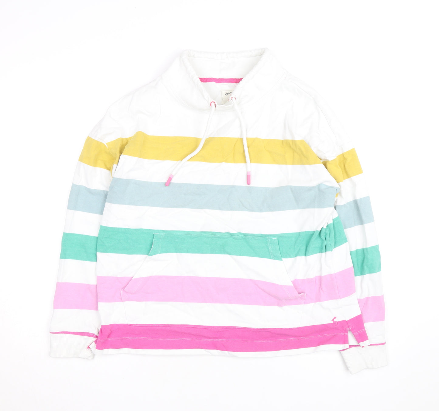 Joules Women’s Multicoloured Striped Long Sleeve Cotton Tunic Top UK 14