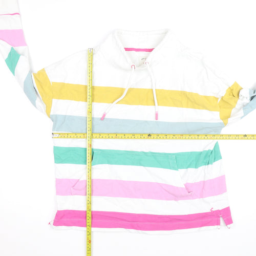 Joules Women’s Multicoloured Striped Long Sleeve Cotton Tunic Top UK 14