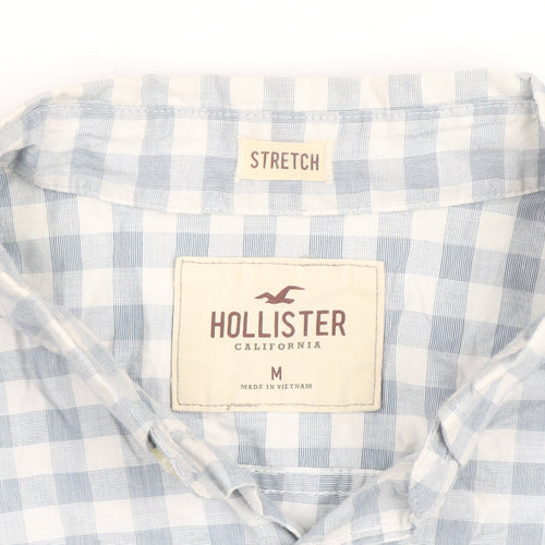 Hollister Men’s Blue Check Slim Fit Long Sleeve Button-Up Shirt M