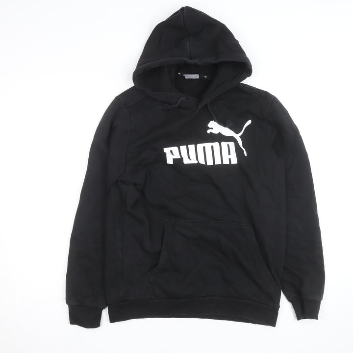 Puma Men's Black Pullover Hoodie Small Logo Graphic Sweatshirt