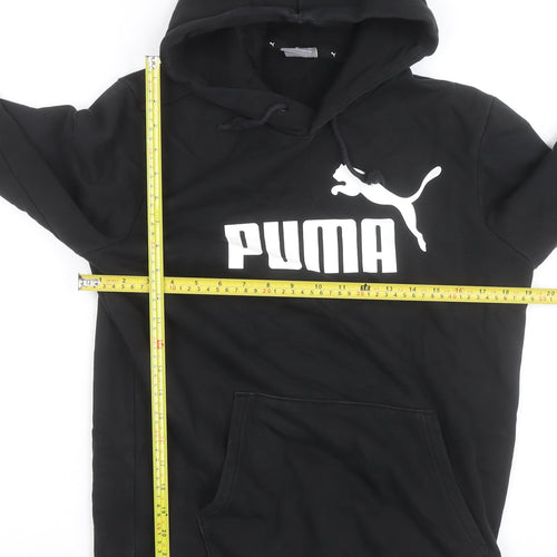 Puma Men's Black Pullover Hoodie Small Logo Graphic Sweatshirt