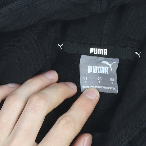 Puma Men's Black Pullover Hoodie Small Logo Graphic Sweatshirt