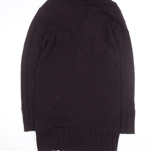 Olsen Women Purple Wool Blend Long Sleeve Cardigan Size M