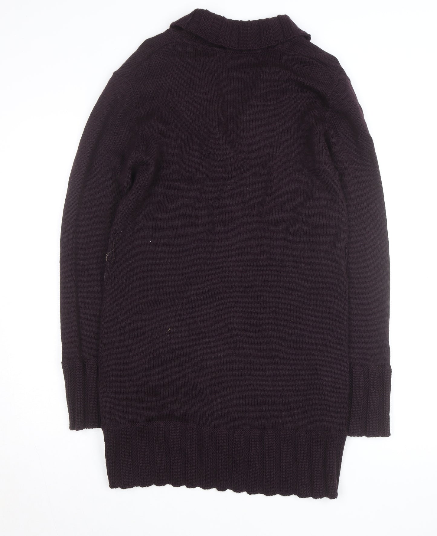 Olsen Women Purple Wool Blend Long Sleeve Cardigan Size M