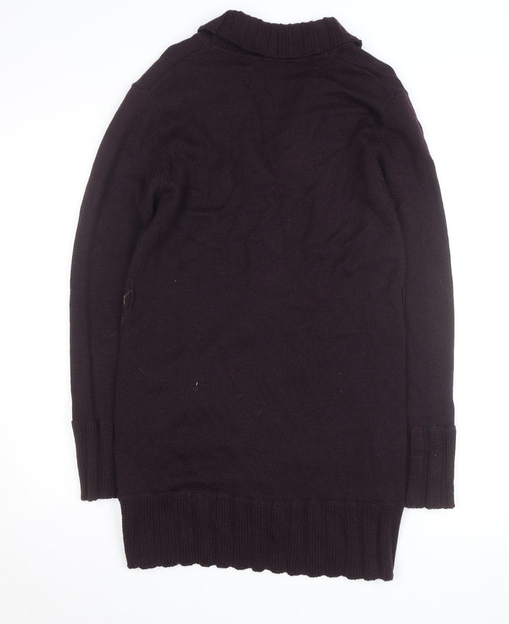 Olsen Women Purple Wool Blend Long Sleeve Cardigan Size M