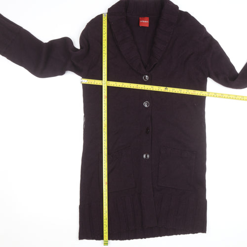 Olsen Women Purple Wool Blend Long Sleeve Cardigan Size M