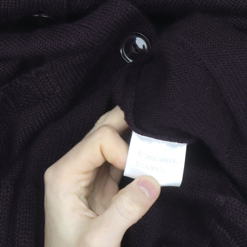 Olsen Women Purple Wool Blend Long Sleeve Cardigan Size M