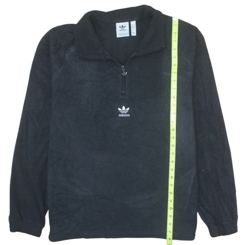 Adidas Mens Black L Fleece 1/2 Zip Pullover Sweatshirt