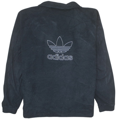 Adidas Mens Black L Fleece 1/2 Zip Pullover Sweatshirt