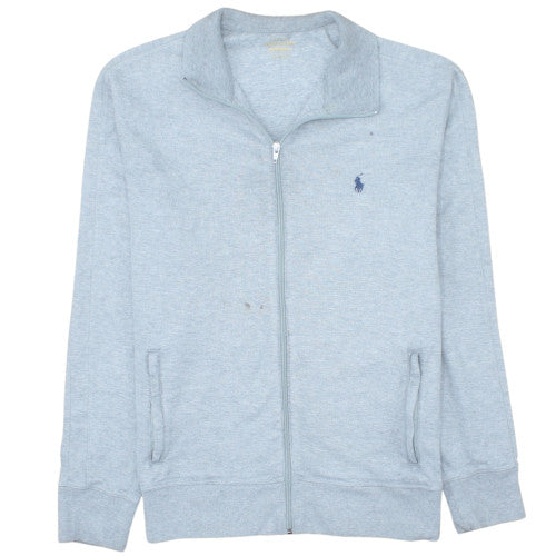 Ralph Lauren Men’s Grey Full Zip Cotton Jumper L Classic Knit