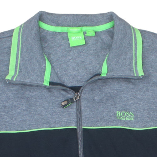 Hugo Boss Mens Grey Full Zip Sweatshirt Jacket Size M Regular Fit