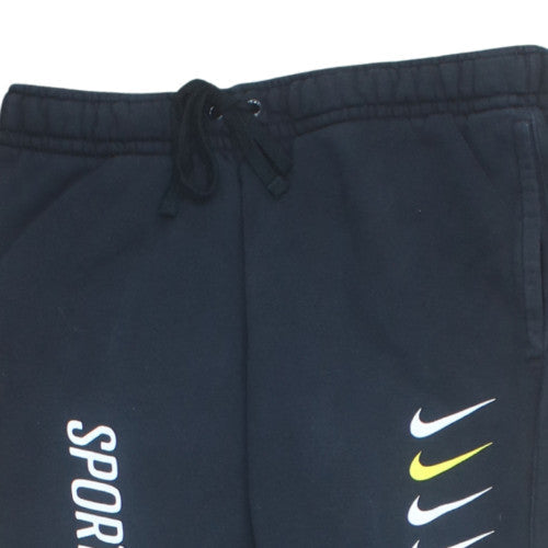 Nike Men's Black Jogger Sweatpants S Regular Fit Fleece Logo