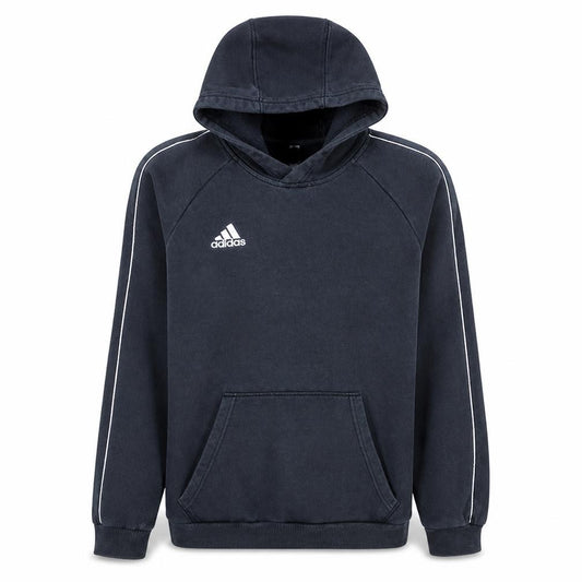 Front view of Adidas men’s black pullover hoodie small fleece sportswear