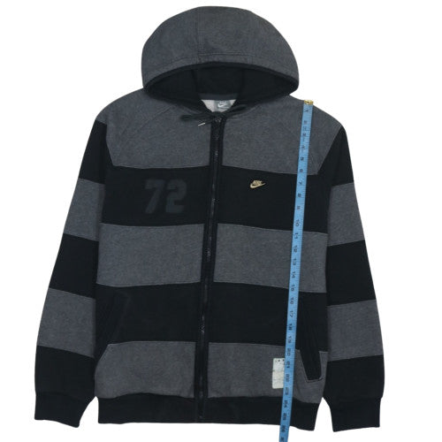 Nike Mens Grey Striped Full Zip Hoodie Size L Sportswear