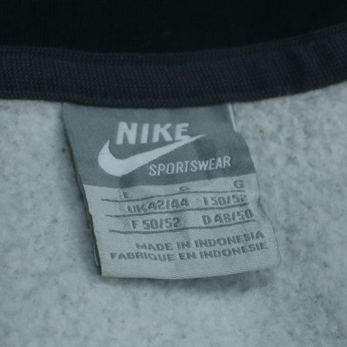 Nike Mens Grey Striped Full Zip Hoodie Size L Sportswear
