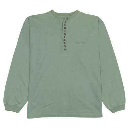 Levi's Men's Green Henley Sweatshirt Size L Vintage Cotton