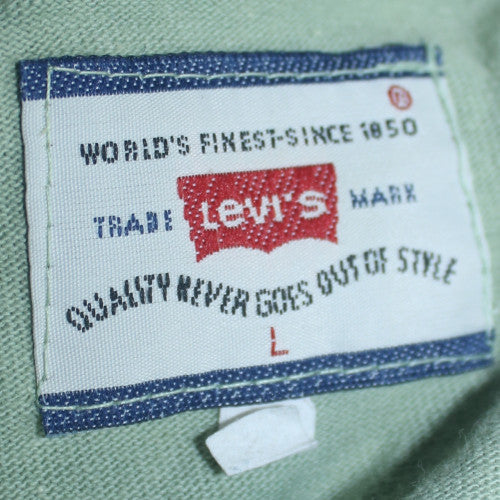Levi's Men's Green Henley Sweatshirt Size L Vintage Cotton