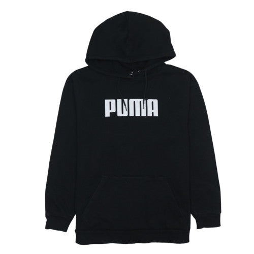 Puma Men’s Black Pullover Hoodie Medium Logo Fleece Sweatshirt
