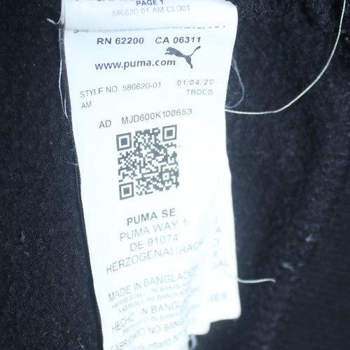 Puma Men’s Black Pullover Hoodie Medium Logo Fleece Sweatshirt
