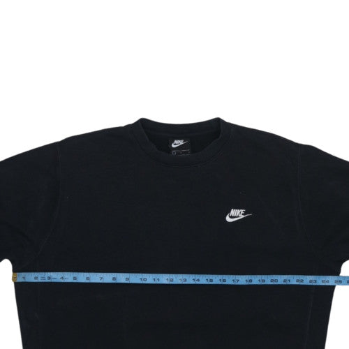 Nike Men's Black L Pullover Sweatshirt Crew Neck Logo Fleece