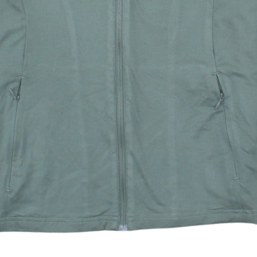 Gymshark Women Green Full Zip Hoodie Jacket Size L Polyester Elastane