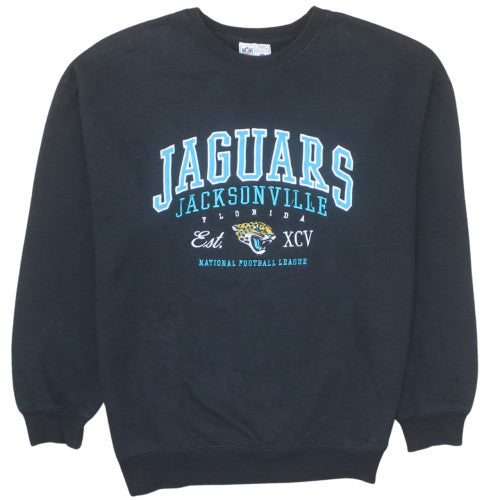 NFL Authentic Mens Black Small Jaguars Crew Neck Sweatshirt