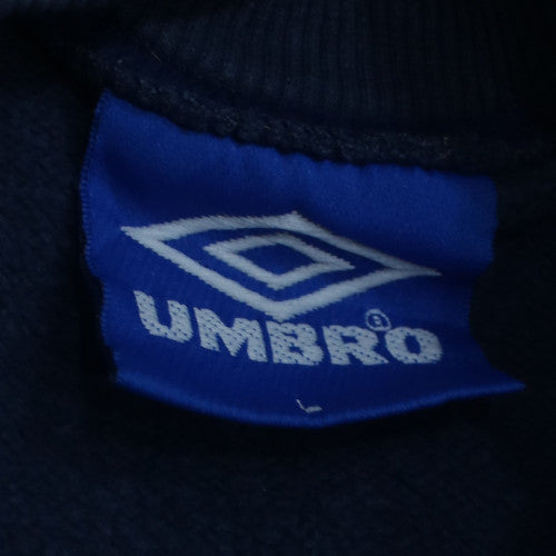 Umbro Men’s Blue Pullover Sweatshirt L Embroidered Logo Retro Sports