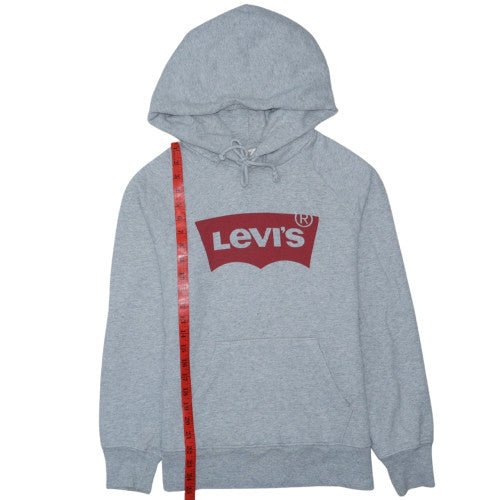 Levi's Mens Grey Pullover Hoodie XS Logo Fleece Sweatshirt