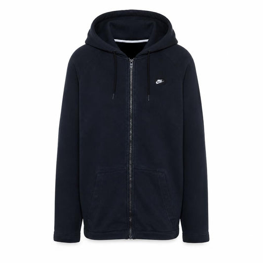 Front view of Nike Men’s Black Full Zip Hoodie, size S, Regular Fit Fleece Sportswear