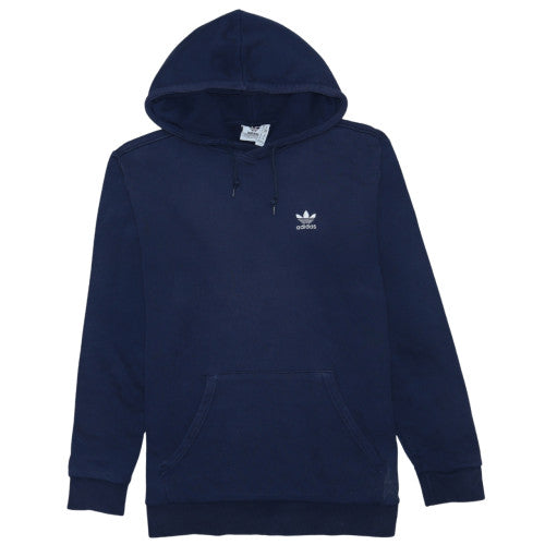 adidas Mens Blue Pullover Hoodie Medium Fleece Logo Sportswear
