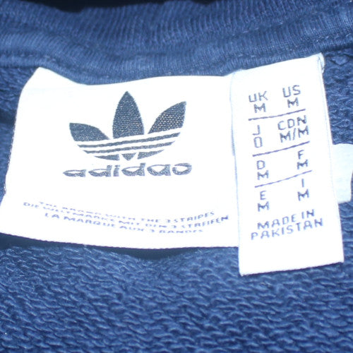 adidas Mens Blue Pullover Hoodie Medium Fleece Logo Sportswear