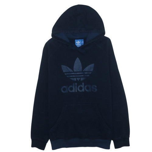 Adidas Men's Blue Pullover Hoodie Large Fleece Graphic Logo Sweatshirt