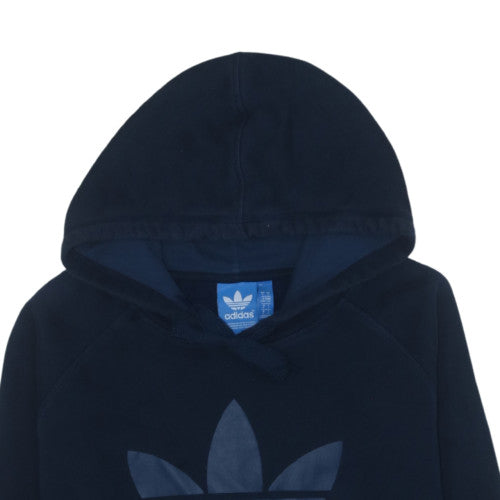 Adidas Men's Blue Pullover Hoodie Large Fleece Graphic Logo Sweatshirt