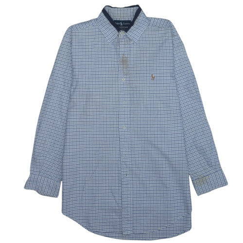 Ralph Lauren Men’s Blue Check Cotton Yarmouth Button-Down Shirt 15.5