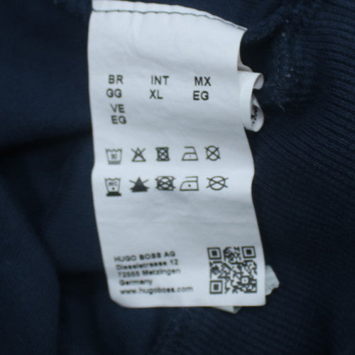 Hugo Boss Men's Navy Henley Sweatshirt XL Cotton Classic Style