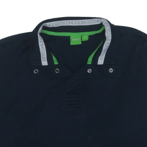 Hugo Boss Men's Navy Henley Sweatshirt XL Cotton Classic Style