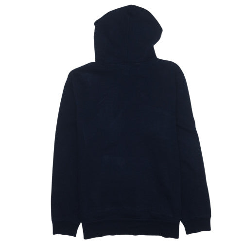 GAP Womens Navy Blue Pullover Hoodie M Cotton Blend Logo Casual