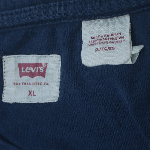 Levi's Men's Blue Long Sleeve Cotton Crew Neck T-Shirt XL