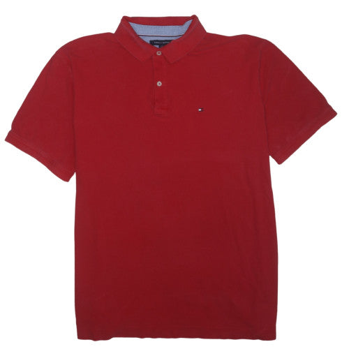 Tommy Hilfiger Men's Red Classic Fit Cotton Polo Shirt XL