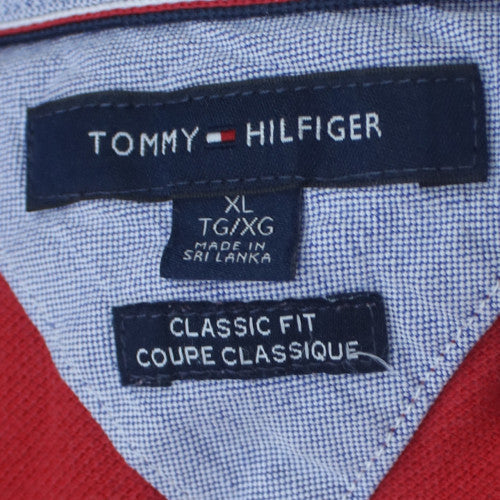 Tommy Hilfiger Men's Red Classic Fit Cotton Polo Shirt XL