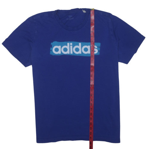 Adidas Men's Blue XL Crew Neck Cotton Graphic T-Shirt