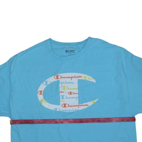 Champion Men's Blue XL Short Sleeve Crew Neck Graphic T-Shirt